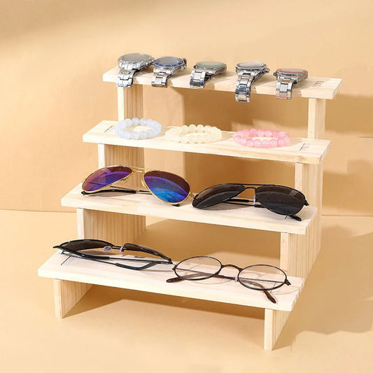Elegant Wooden Display Stand - Versatile Organizer for Collectors