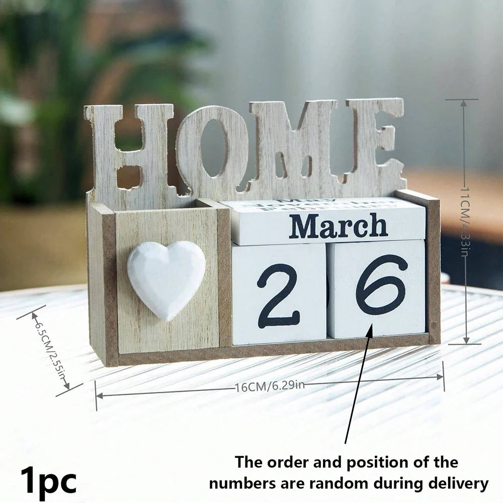 Calendario perpetuo in legno & Portapenne – Elegante organizer da scrivania