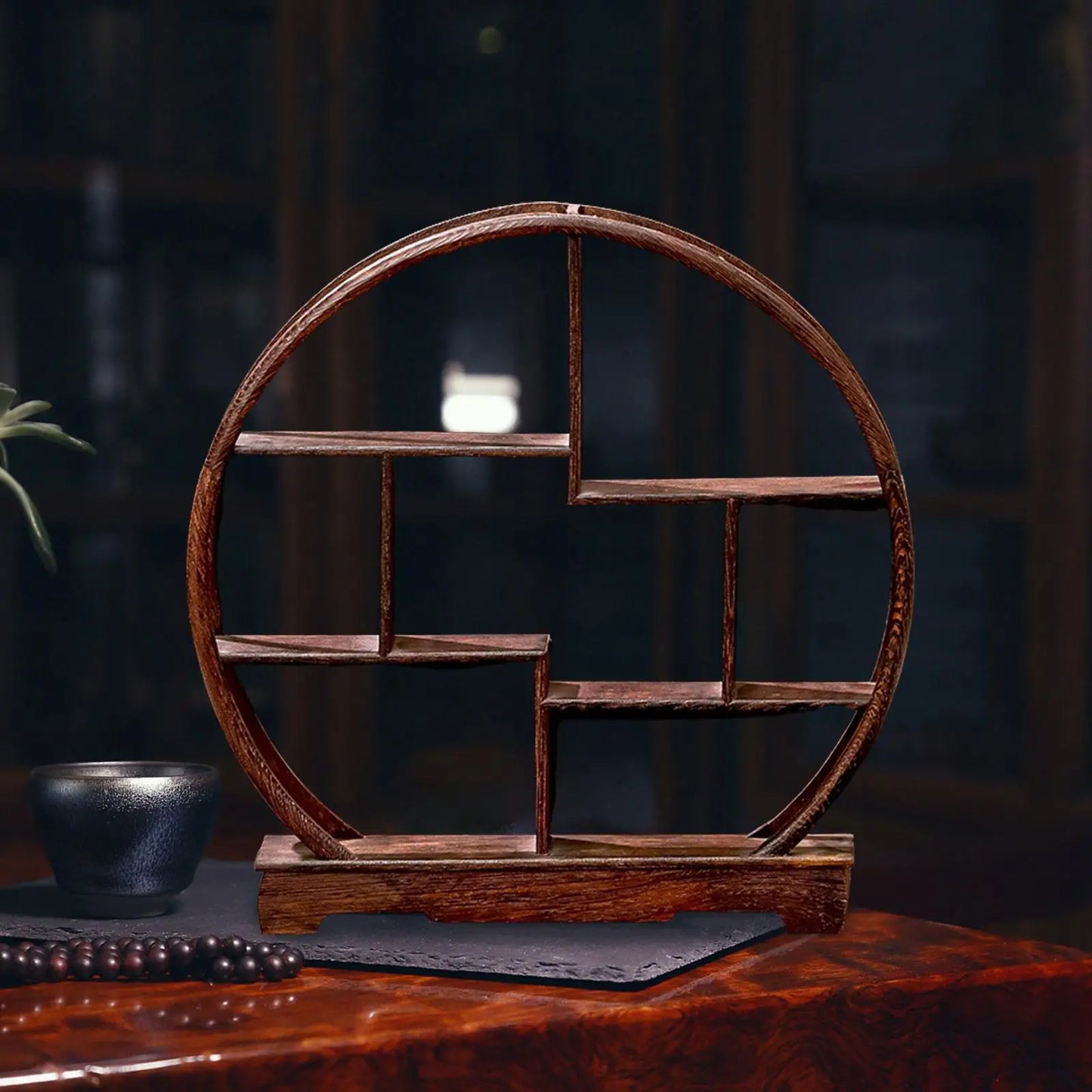 Tea Set Rack Elegant Wooden Display Stand Small Solid Wood Simple Tea Pot Holder for Miniatures Tea House Kitchen living room