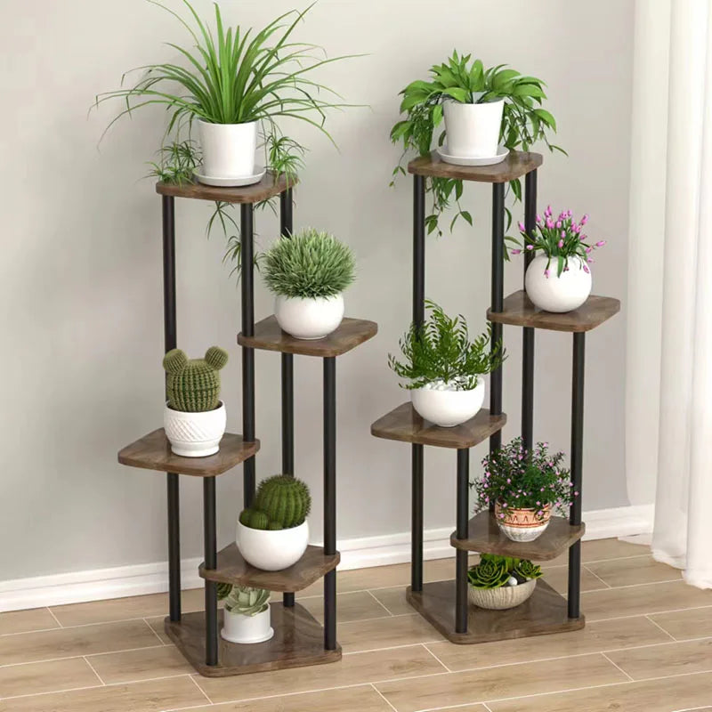 Wooden Plant Stand - Space-Saving Elegance for Flower Lovers