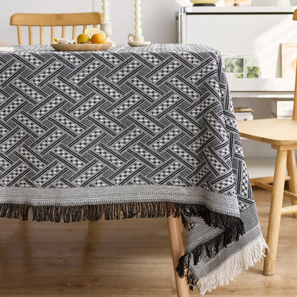 고급 식탁보 - 가정 장식을 위한 우아한 프렌치 코튼 린넨