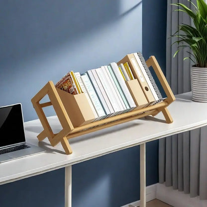 Compact Wooden Bookshelf - Stylish Storage for Students & Home