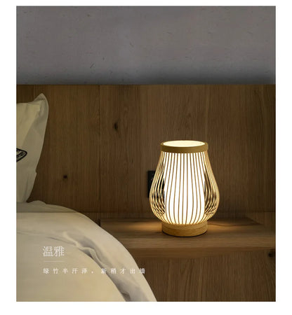 Eco-Friendly Bamboo Table Lamp - Warm Glow for Modern Spaces