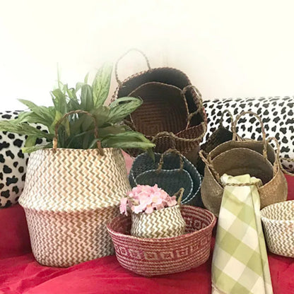 Eco-Friendly Seagrass Storage Basket - Stylish & Versatile!
