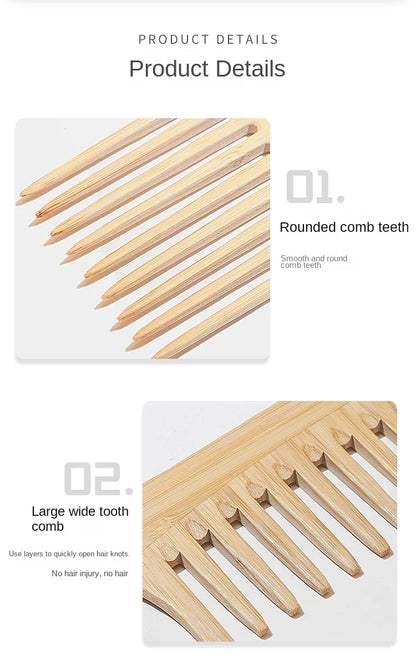 Eco-Friendly Bamboo Comb - Smooth Scalp Massage by Rooted Living