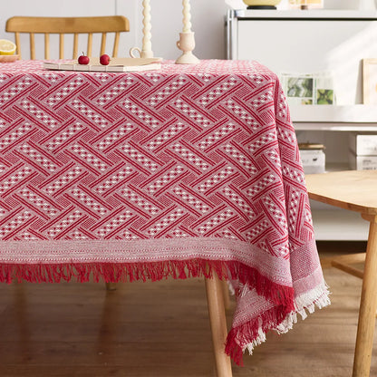 고급 식탁보 - 가정 장식을 위한 우아한 프렌치 코튼 린넨