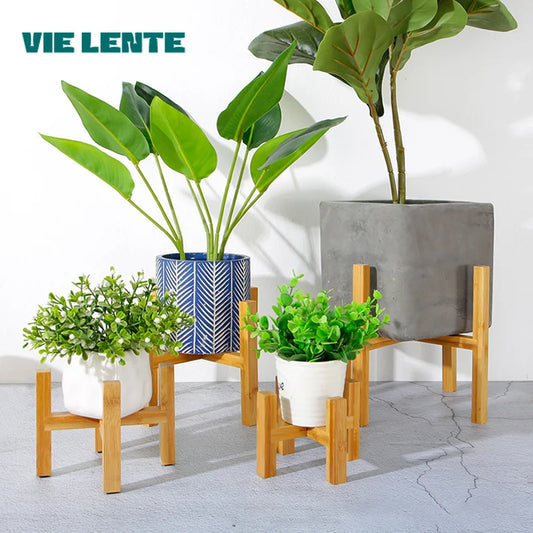 Elegant Wooden Plant Stand for Indoor Bonsai - Perfect Decor