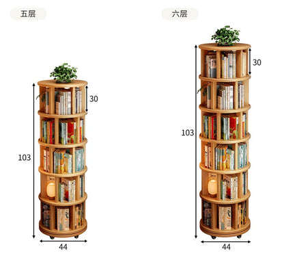 实木360°旋转书架——为孩子们节省空间的时尚