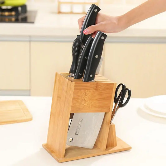 Bamboo Knife Block – Stylish Storage for Home Chefs