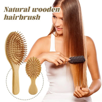 Eco-Friendly Bamboo Hair Brush - Gentle Detangler for All!