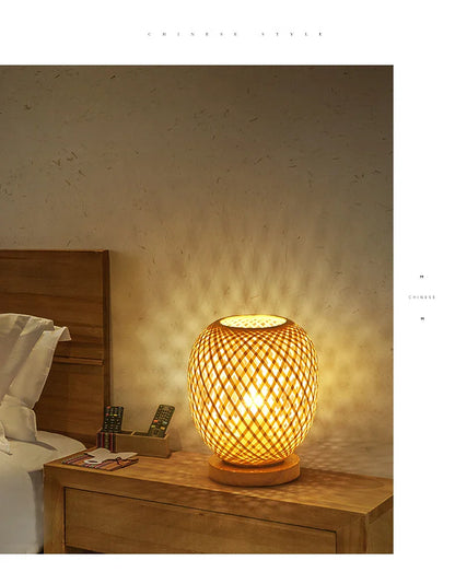 Bamboo Table Lamp: Warm Glow for Cozy Bedrooms & Studies