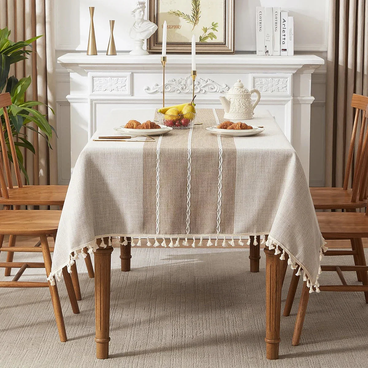 Battilo 防水亚麻棉桌布 – 提升用餐格调