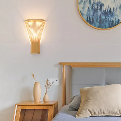 Rustic Bamboo Wall Sconce Lamp – Eco-Friendly Home Decor