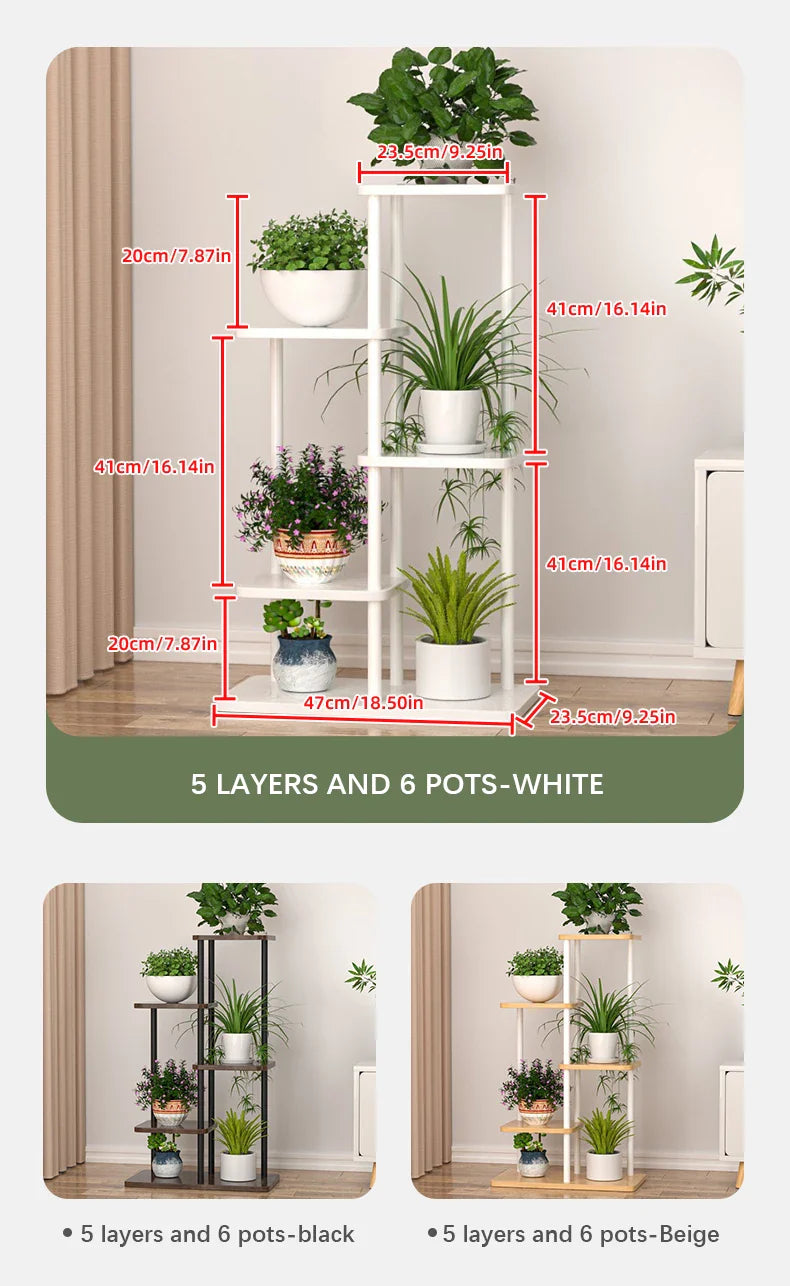Wooden Plant Stand - Stylish 5/6/8 Tier Organizer for Garden Enthusiasts