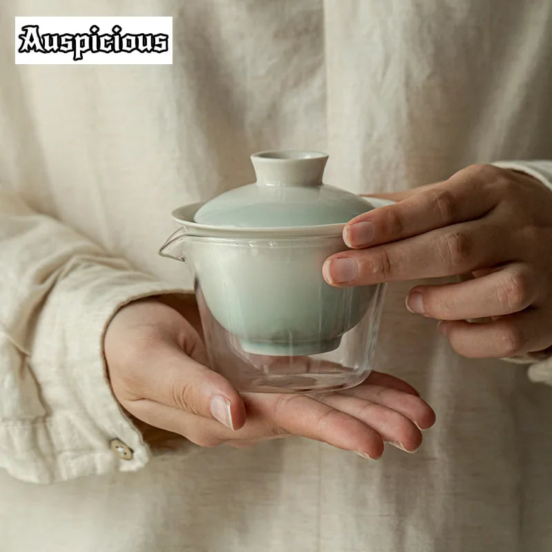 Service à thé rose dégradé élégant pour les connaisseurs | Portable & Élégant