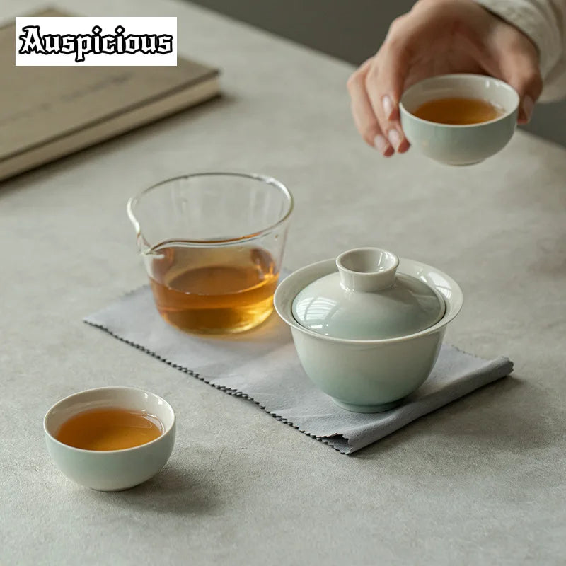 Service à thé rose dégradé élégant pour les connaisseurs | Portable & Élégant