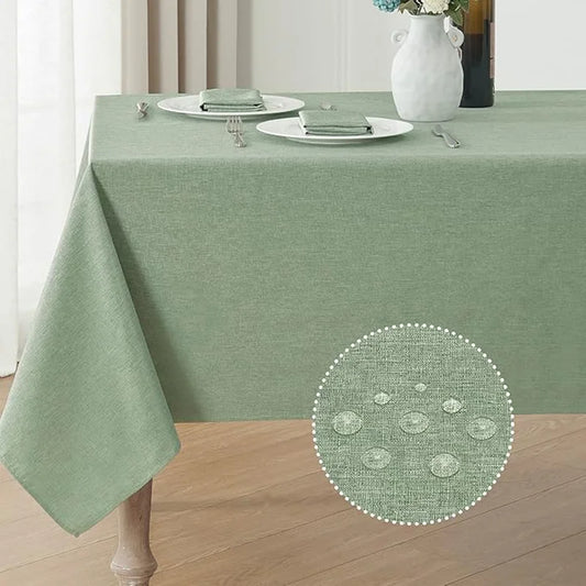 Linen Texture Waterproof Tablecloth - Elegant & Stain-Proof for Farmhouse Dining