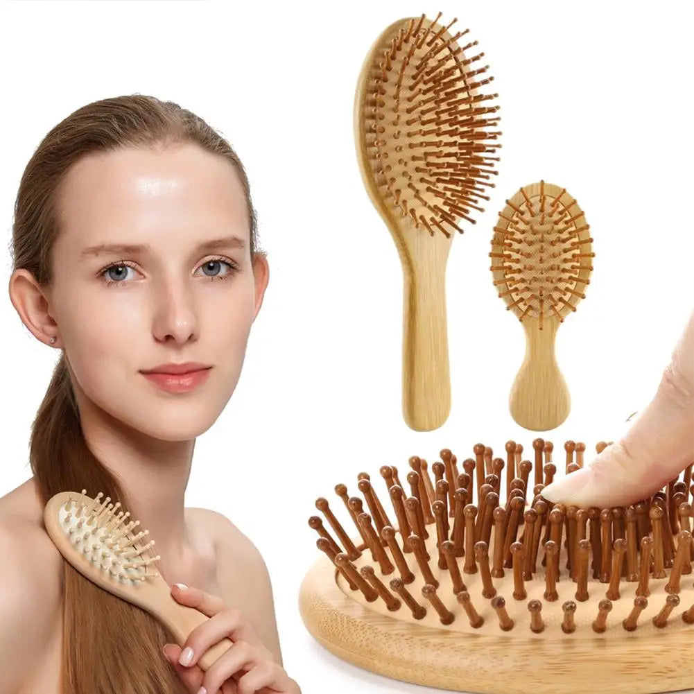 Eco-Friendly Bamboo Hair Brush - Gentle Detangler for All!