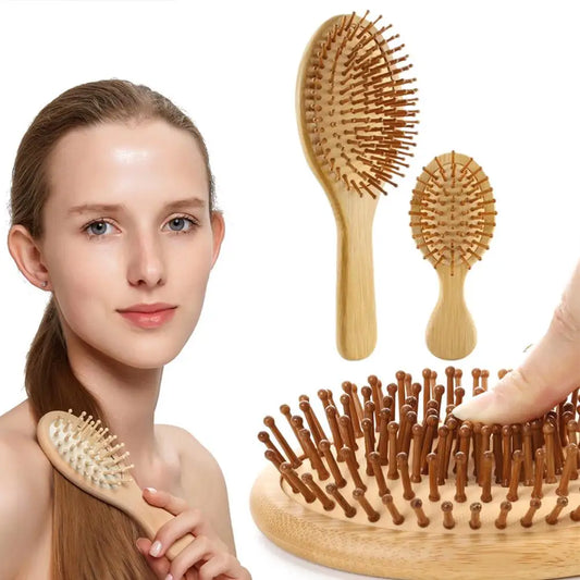 Eco-Friendly Bamboo Hair Brush - Gentle Detangler for All!