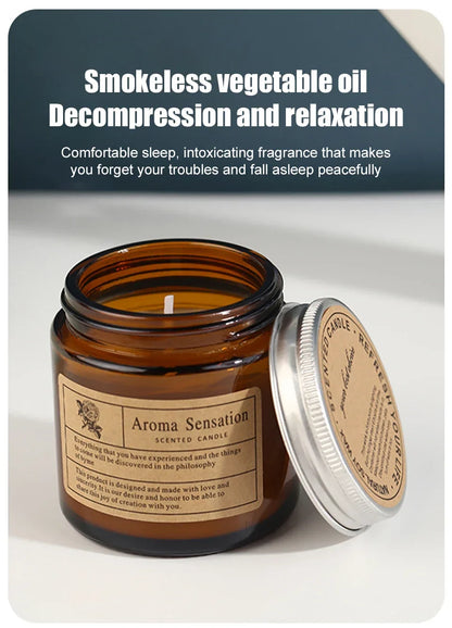 Bougie aromatique en cire de soja sans fumée – Cadeau élégant pour décoration d'intérieur.