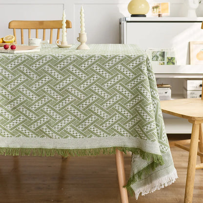 고급 식탁보 - 가정 장식을 위한 우아한 프렌치 코튼 린넨