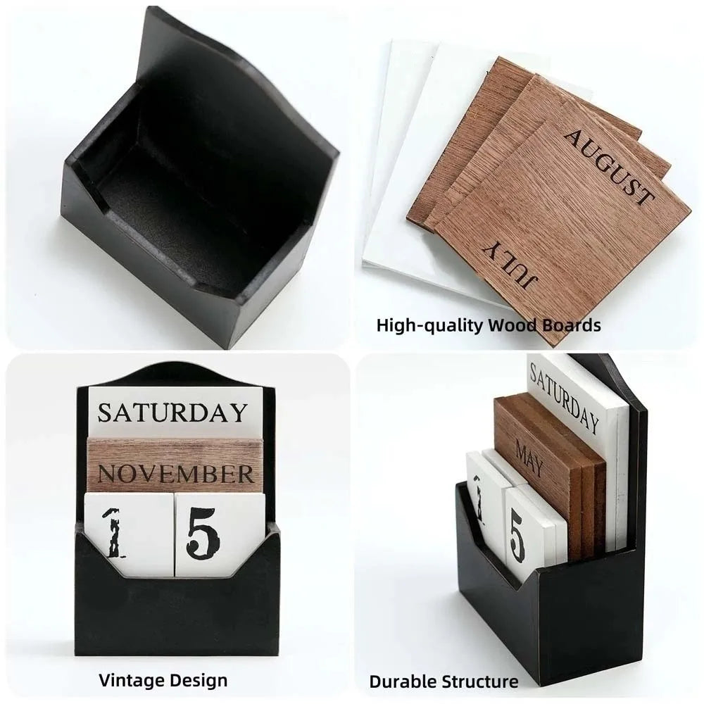 Elegante Calendario Perpetuo in Legno: Organizza con Stile!