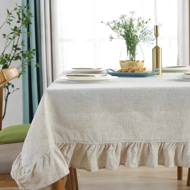Linen Cotton Tablecloth - Elegant Dining by Rooted Living