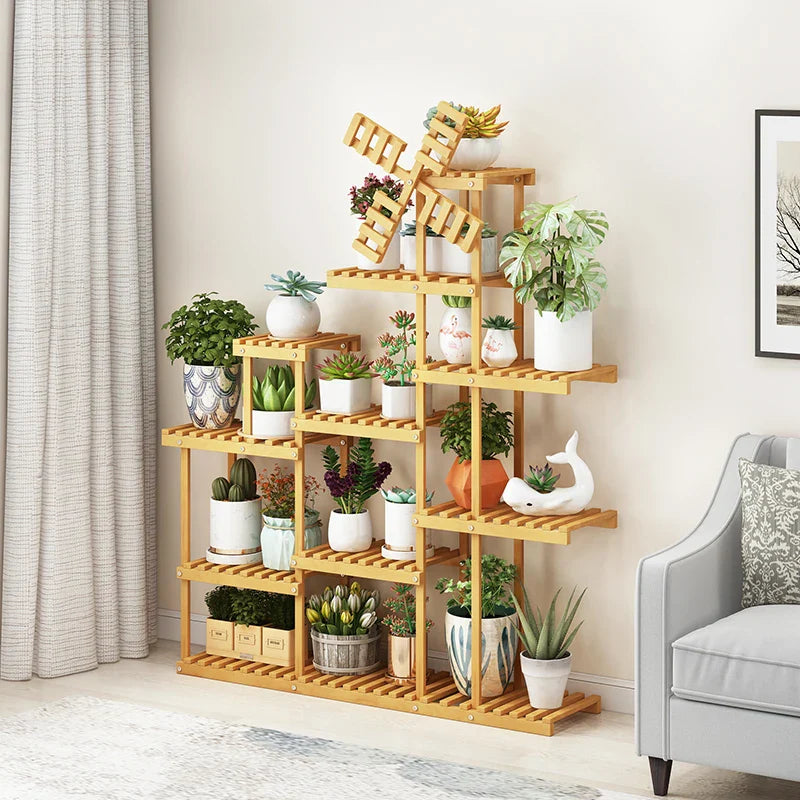 Stylish Balcony Plant Display Rack - Maximize Your Space!
