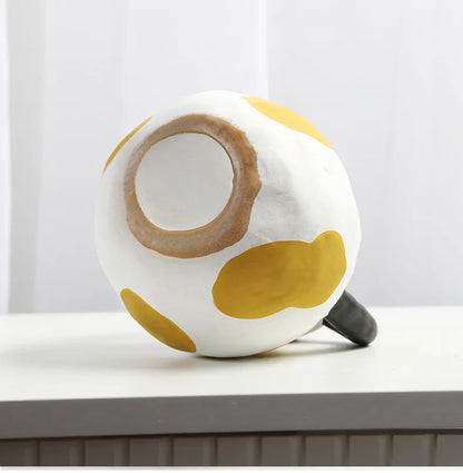 Hand-Painted Milk Pot Ceramic Vase - Artful Home Accent