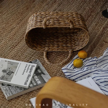 手工编织海草篮 - 环保家居收纳袋