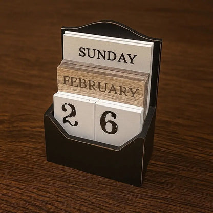 Elegante Calendario Perpetuo in Legno: Organizza con Stile!
