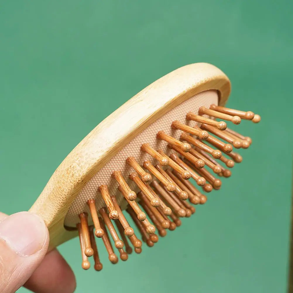 Eco-Friendly Bamboo Hair Brush - Gentle Detangler for All!