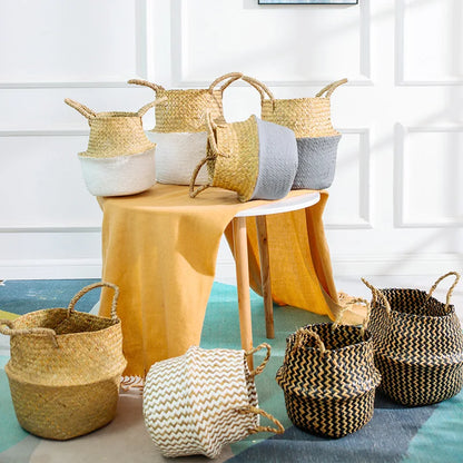 Eco-Friendly Seagrass Storage Basket - Stylish & Versatile!