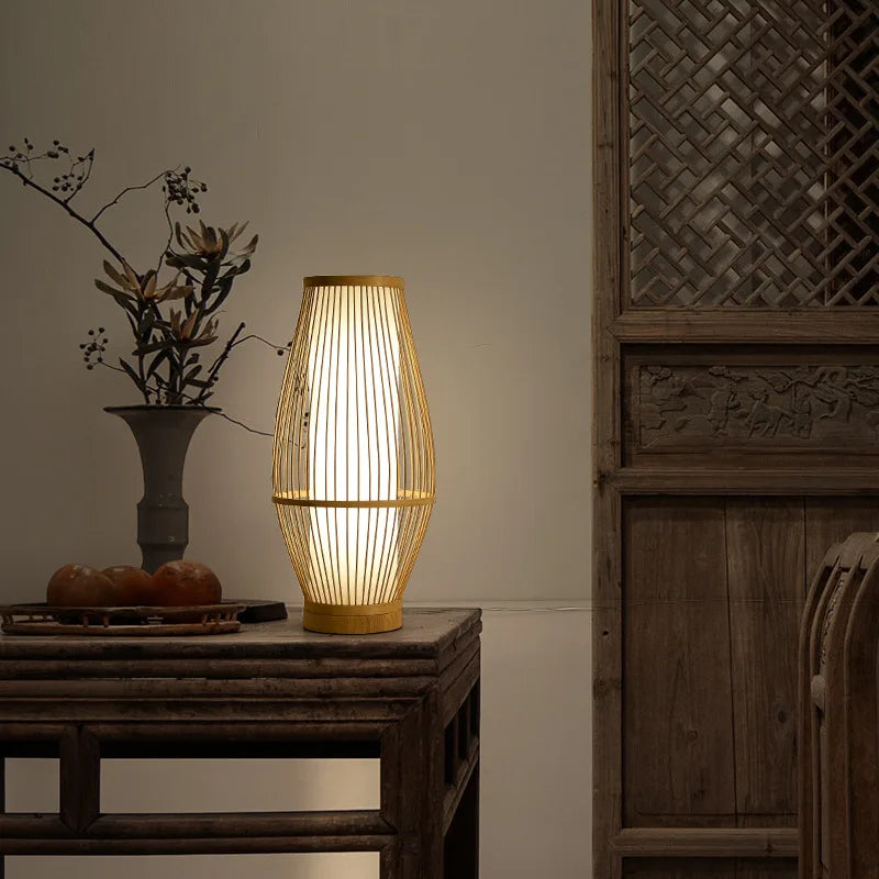 Eco-Friendly Bamboo Table Lamp - Warm Glow for Modern Spaces