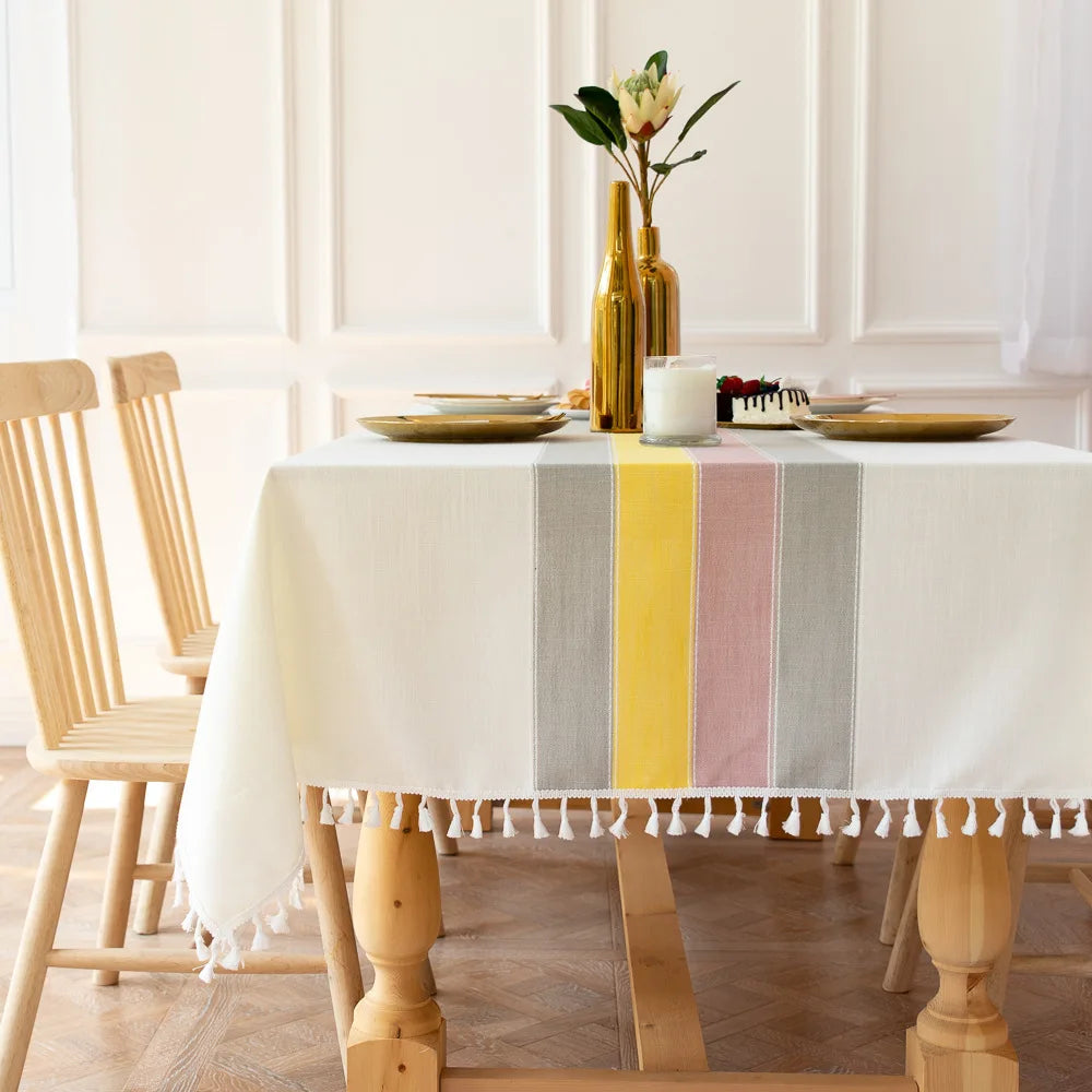 Battilo 防水亚麻棉桌布 – 提升用餐格调