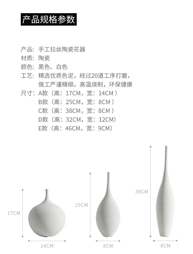 Handmade Ceramic Art Vase - Modern Nordic Luxury Decor