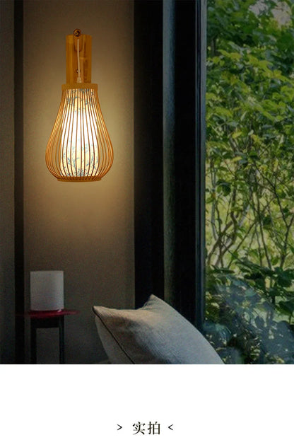 Rustic Bamboo Wall Sconce Lamp – Eco-Friendly Home Decor
