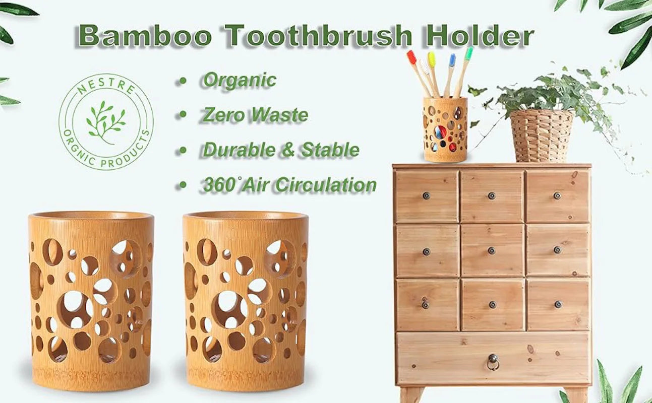 Porte-brosse à dents en bambou écologique | Tidy & Rangement élégant