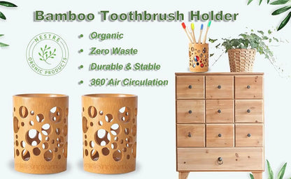 Porte-brosse à dents en bambou écologique | Tidy & Rangement élégant