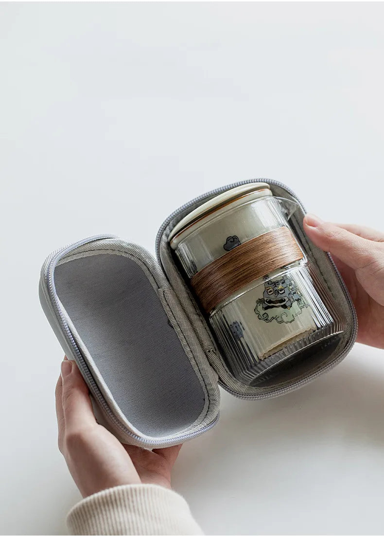 Cute Tiger Travel Tea Set - Portable Elegance for Tea Lovers