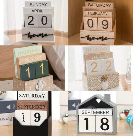 Elegant Wood Calendar: Stylish Perpetual Decor for Professionals