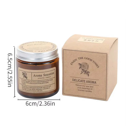 Bougie aromatique en cire de soja sans fumée – Cadeau élégant pour décoration d'intérieur.