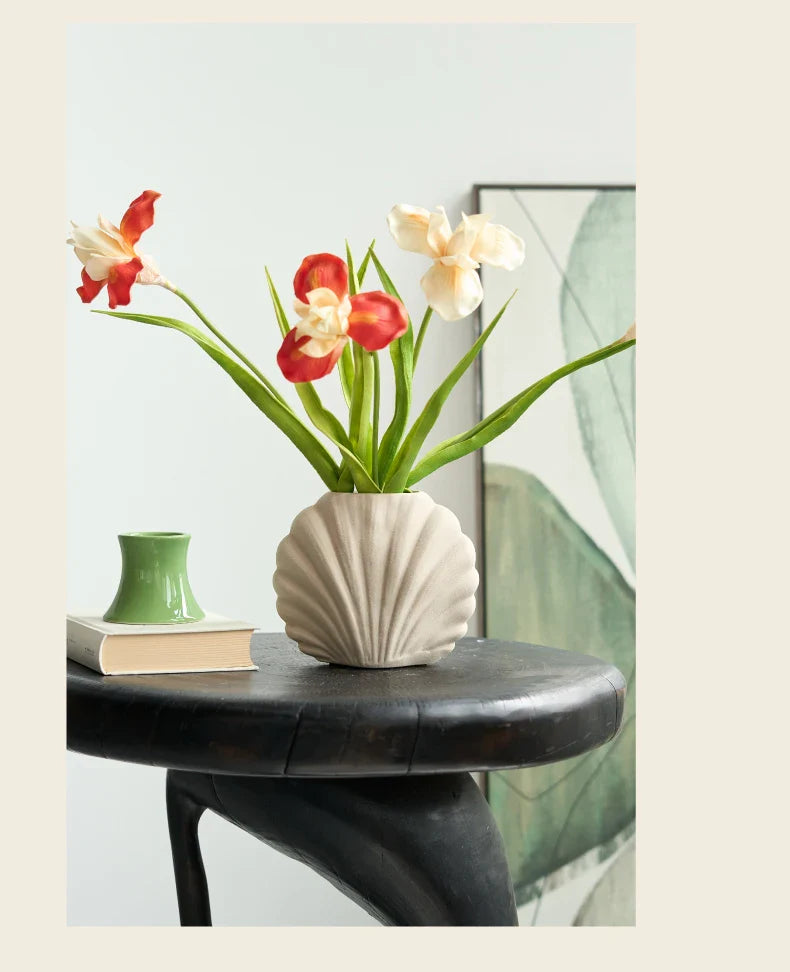 Vase à fleurs en céramique fait à la main | Accent de maison côtière