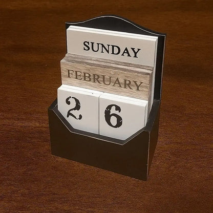 Elegante Calendario Perpetuo in Legno: Organizza con Stile!