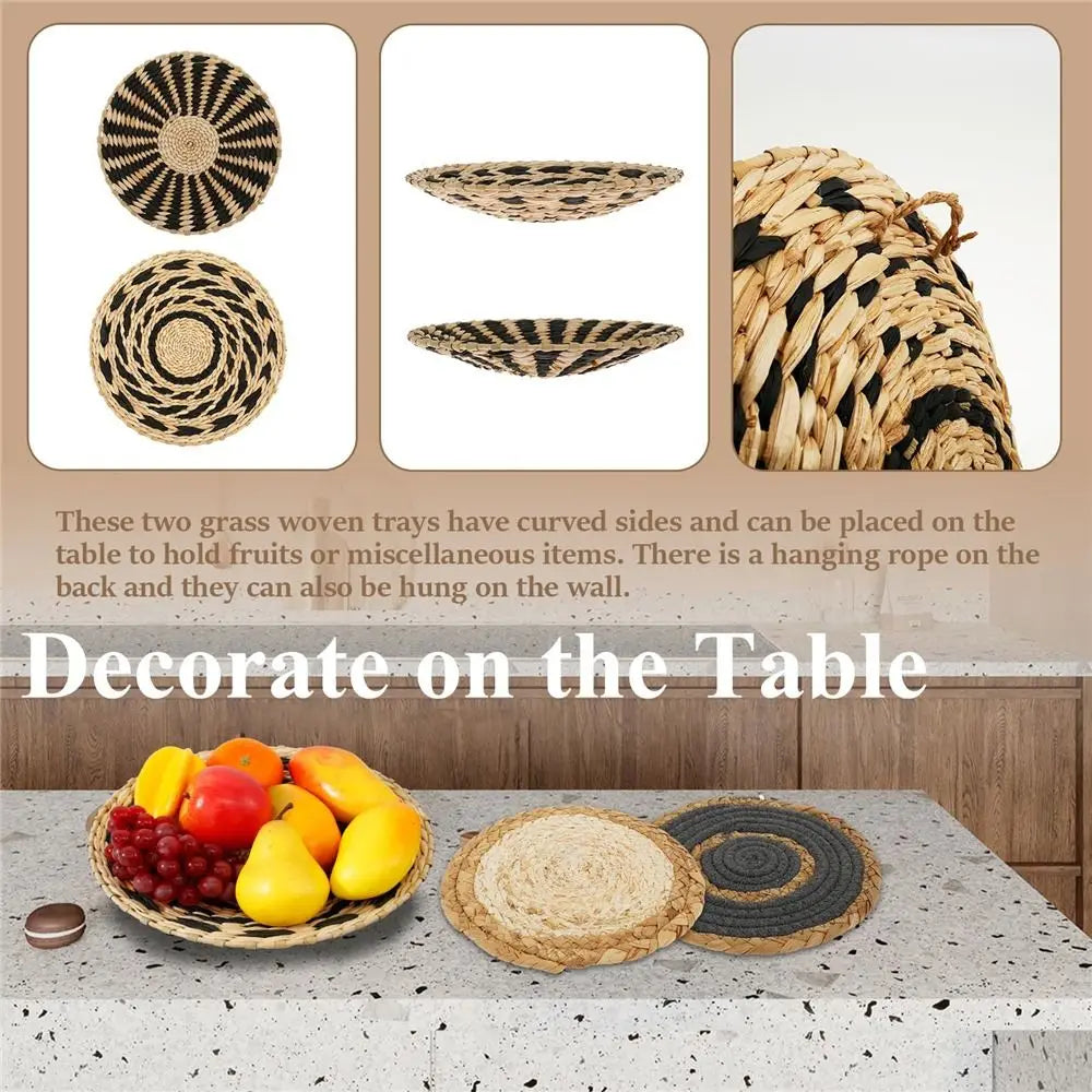 Cestini da parete Boho - Decorazioni in alghe intrecciate a mano per spazi eleganti