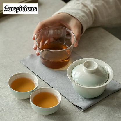 Service à thé rose dégradé élégant pour les connaisseurs | Portable & Élégant