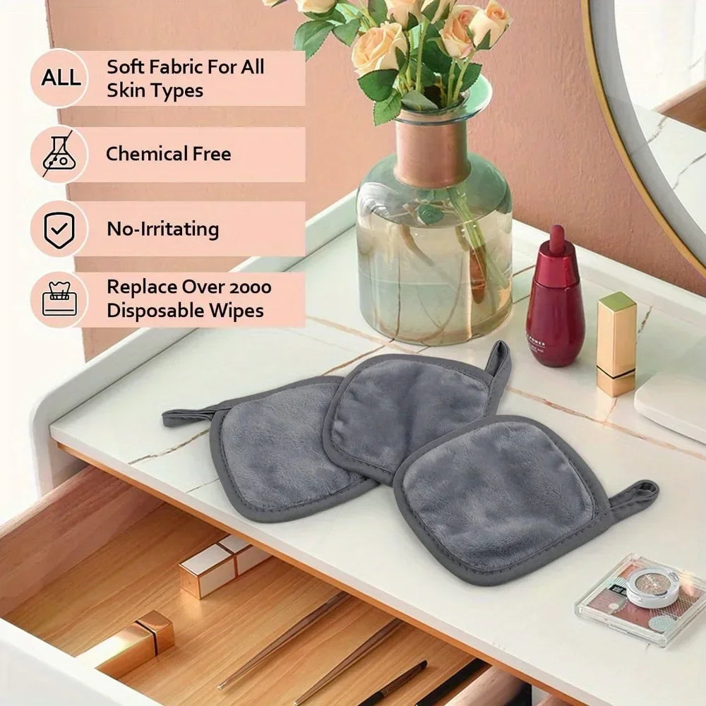 Lingettes réutilisables en microfibre pour un démaquillage sans effort - Solution de soins de la peau respectueuse de l'environnement