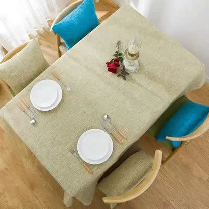 리넨 질감 방수 식탁보 - 우아함 & 농가 식당에 적합한 얼룩 방지
