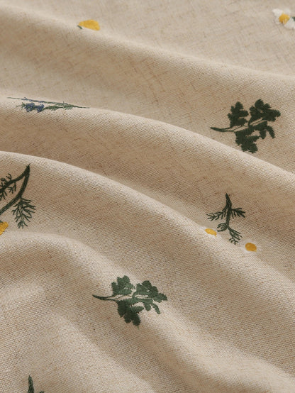 Elegant Linen Tablecloth with Wheat Embroidery - Perfect for Gatherings