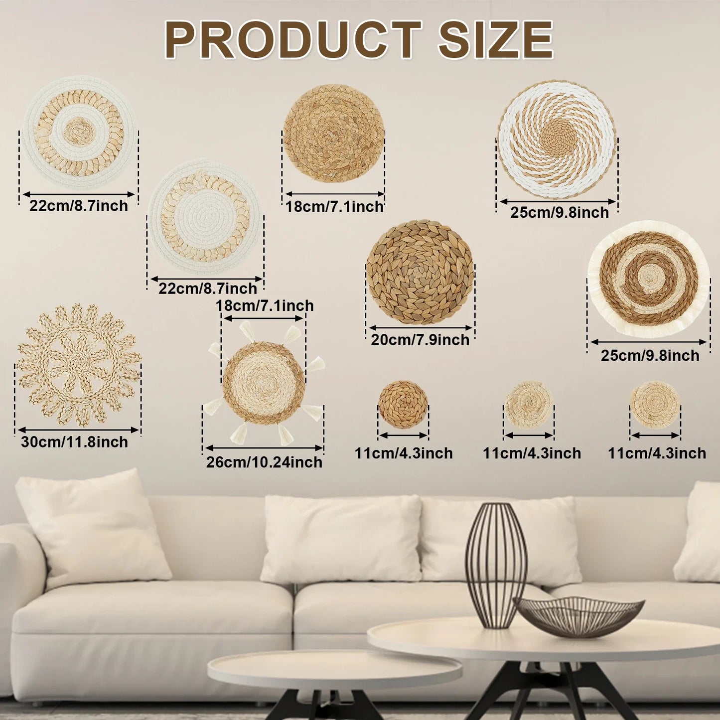 Handmade Woven Wall Basket Set – Rustic Charm for Decor Lovers